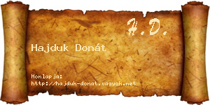 Hajduk Donát névjegykártya